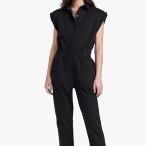 Pistola Rosie Black Cotton Jumpsuit - Size Small
